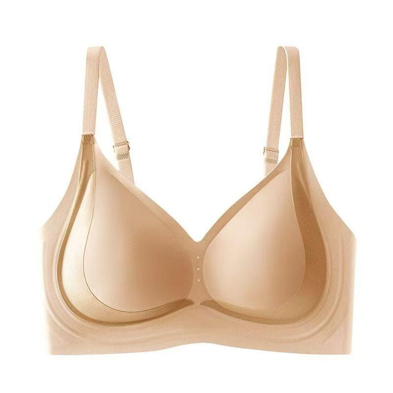 Traceless Cool Liquid Foundation Bra Without Steel Ring To Gather and Close Sub-breasts, Anti-sagging Thin Back Underwear