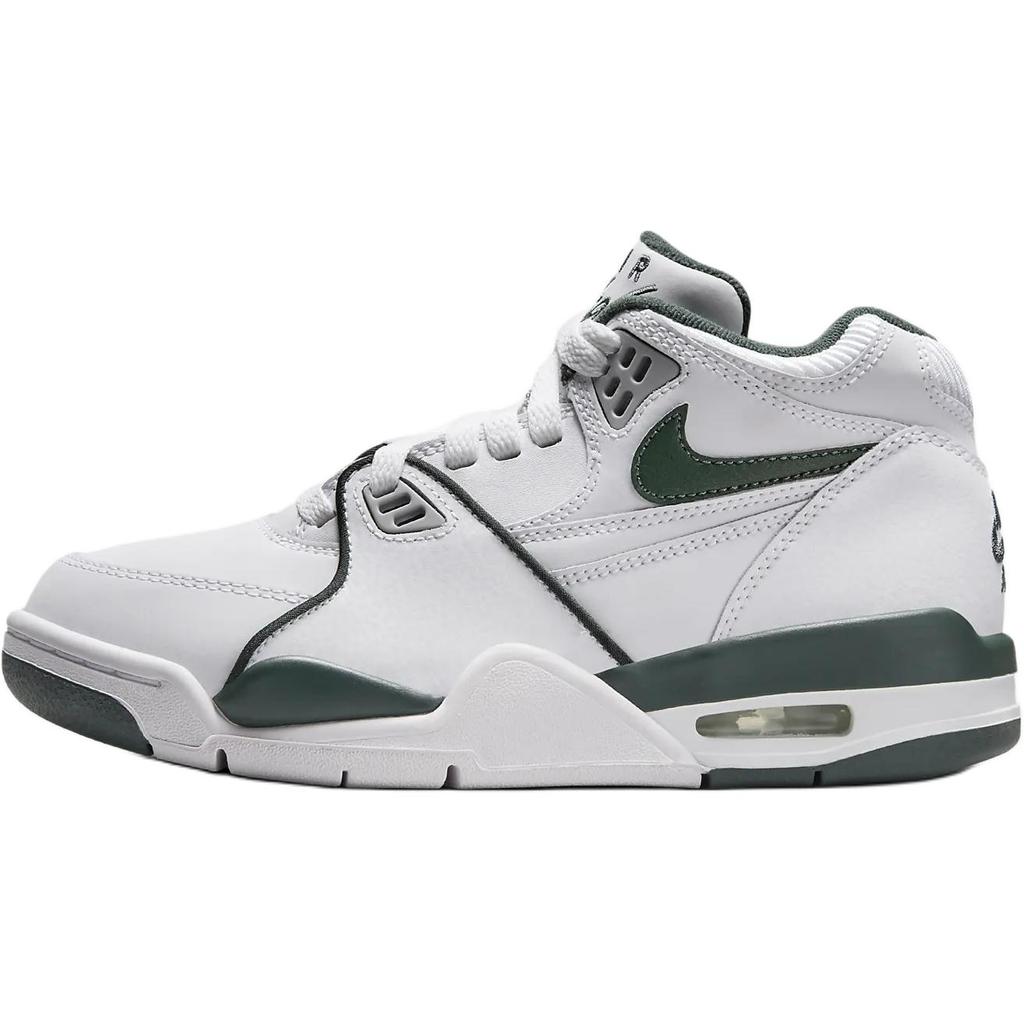 New Nike Air Flight 89 Anti Kick And Wear Resistant High Top Children's Basketball Shoes White Green Teenagers HF0406-104