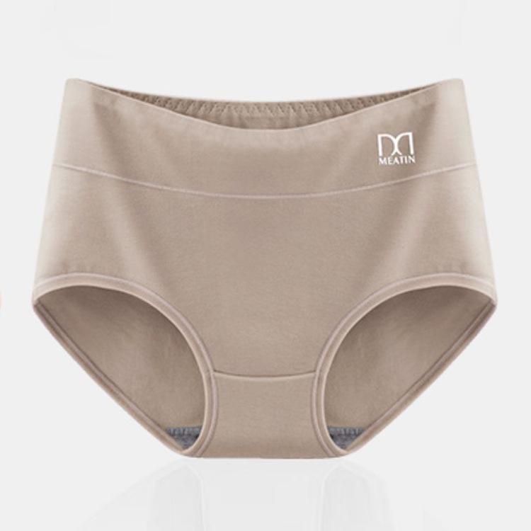 Four Seasons Mei Ya High Waist Cotton Women's Panties - Antibacterial Crotch, Hip Lifting, Abdomen Shaping Triangle Design.