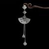 Classical Chinese Plum Blossom Fan Cheongsam Button Bell Fringed Pendant Tibetan Silver Pendant Female Hanfu Miao Silver Accessories