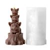Stacked Animal Silicone Candle Mold 3D Cute Squirrels Owls Seals Resin Casting Molds DIY Handicrafts For Holiday Birthday Party