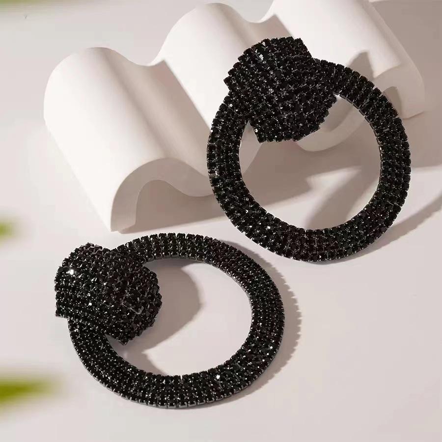 Große personalisierte Damen-Ohrstecker mit Vollbesatz aus Diamanten, Party Hochzeit, Geschenk Dekorative Ohrringe