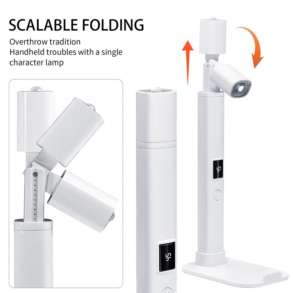 Mini Nail Art Lamp With Bracket USB Rechargeable Portable Extendable Battery Storage Quick-Drying Handheld UV Light For Gel Nail