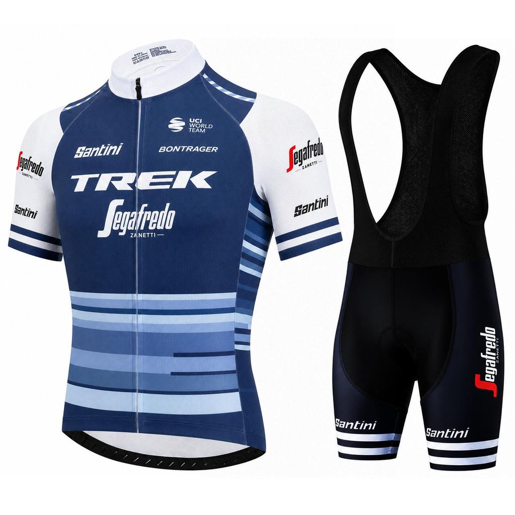 Short Sleeve Cycling Suit Men's Strap Cycling Pants Sweat-absorbing and Breathable Cycling Suit