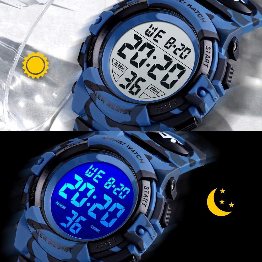 BEN NEVIS Kids Sporty Digital Watch Army Dark Blue Waterproof Outdoor LED Light Alarm Calendar Date Boys 6-15