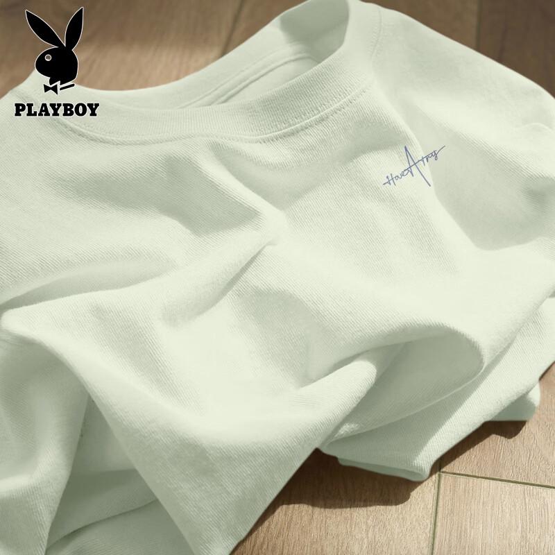 PLAYBOY Men's American Retro Pure Cotton Short Sleeve T-Shirt