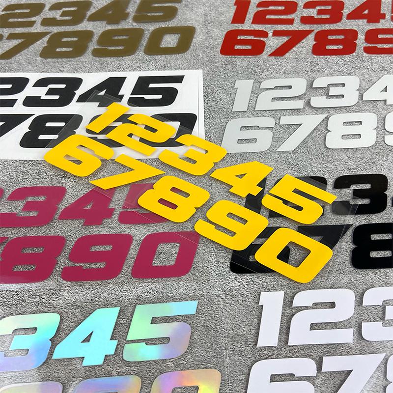 1SET Number 1234567890 Motorcycle Stickers Waterproof Motorbike Fuel Tank Electric Scooter Vinyl Decals Durable Laptop Decors