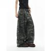 American Camo High Waist Wide Leg Cargo Jeans Loose Straight Pants Teens