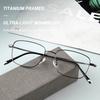 New Arrival Business Casual Men's Gold-Threaded Glasses Frame Ultra-Lightweight Titanium Eyeglasses Retro-Chic Full-Rim Eyewear