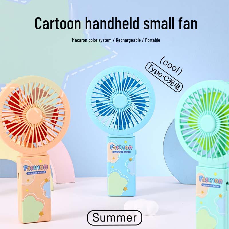 Rechargeable Mini Cartoon USB Fan & Phone Holder with Custom Logo