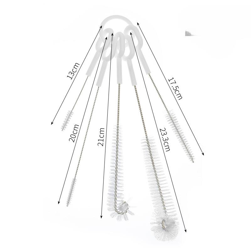 

Щетка-трубочка из 5 предметов, маленькая щетка, щетка для чистки щелей, щетка для чистки носиков для чая, щетка для чистки детских бутылочек 5pcs белый