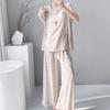 1011 new pajamas with chest pads women's summer sleeveless printing high-end loungewear anti-bumping cotton and silk suit thin