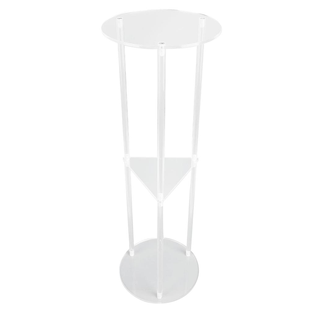 Side Table Modern Stable 3 Tier Round Acrylic Drink Table for Living Room Bedroom Bedside Transparen
