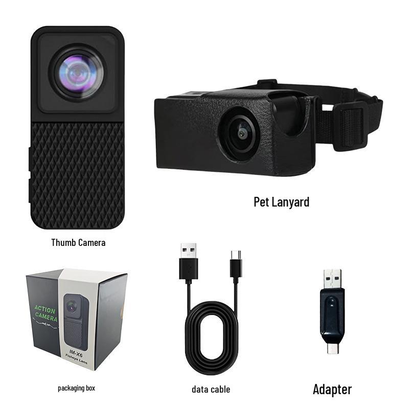 HD Pet Sports Camera with 160° Ultra-Wide Fisheye Lens & Loop Recording