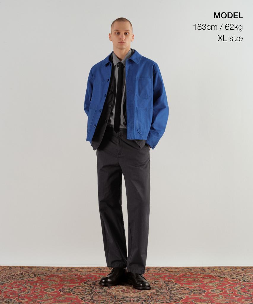 Musinsa Standard Back Satin Short Chore Jacket [French Blue]