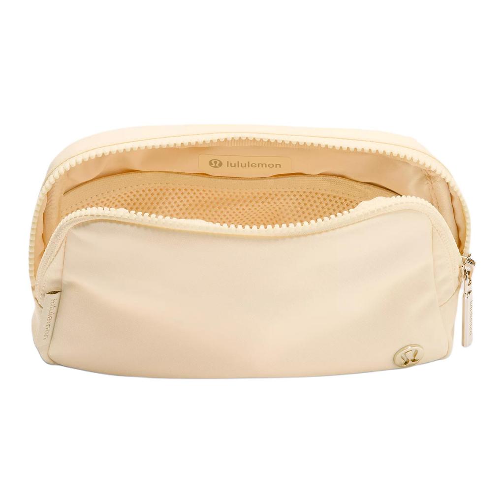 Lululemon Everywhere 1L Logo Zip Nylon Waist Bag Unisex Waist Bag Cream-Yellow LU9AX2S-046927
