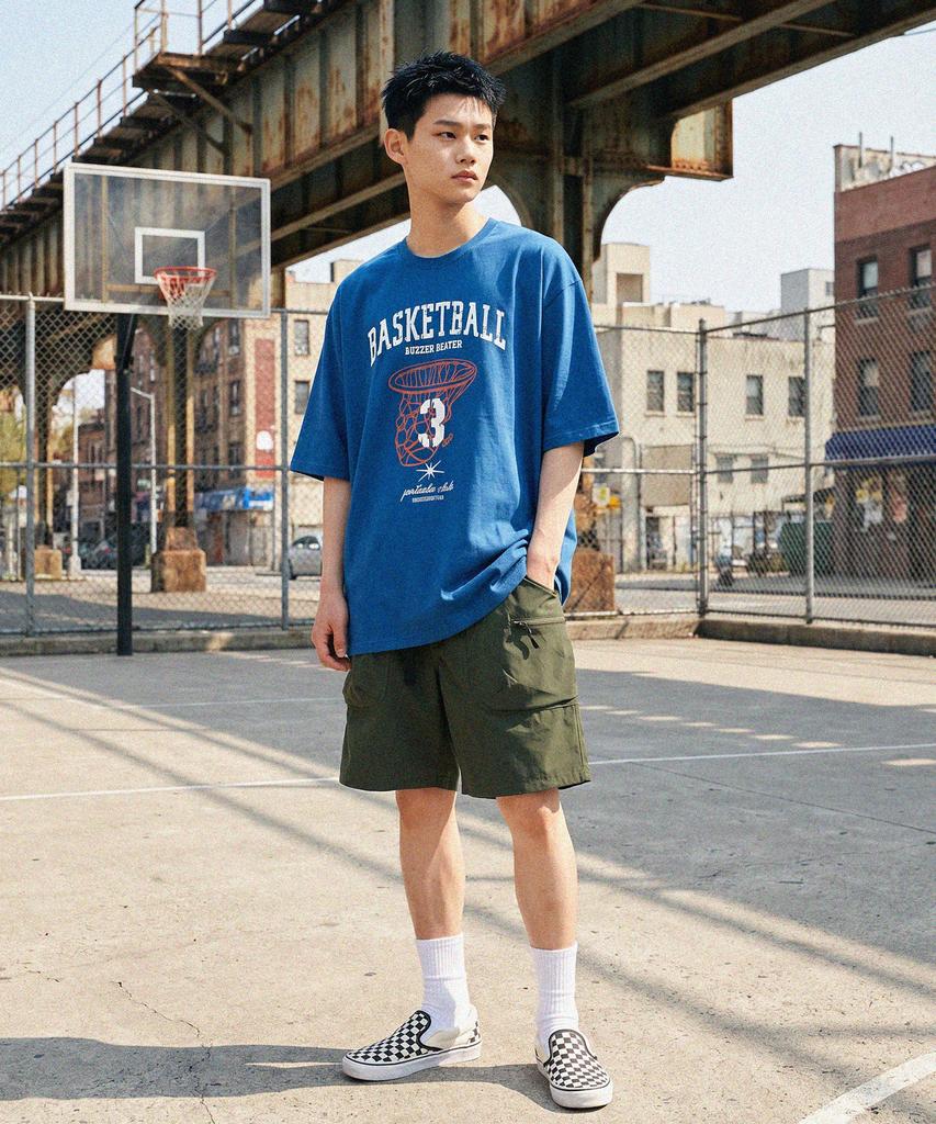 MODERMENT Real Overfit Buzzer Beater Short Sleeve T-Shirt [Violet]