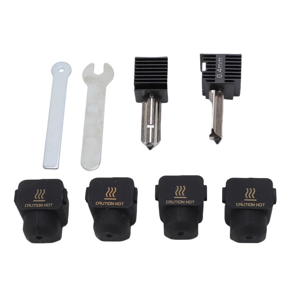 Print Head Hot End Kit 0.4mm Hardened Stainless Steel Print Head Extruder Hot End Kit with 4Pcs