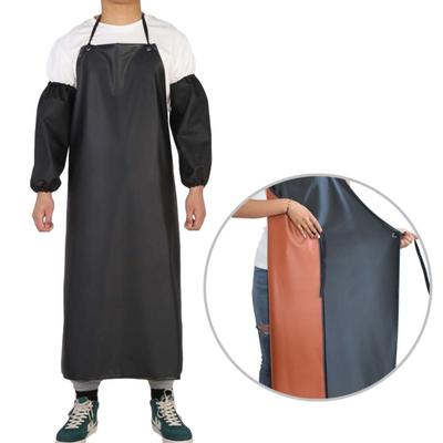 Verdickte PVC-Schürze 110cm Wasserdichte Spül-Reinigungs-Schürze mit 1 Paar Ärmeln Verbrühschutz Küchenkochschürze Männer Frauen
