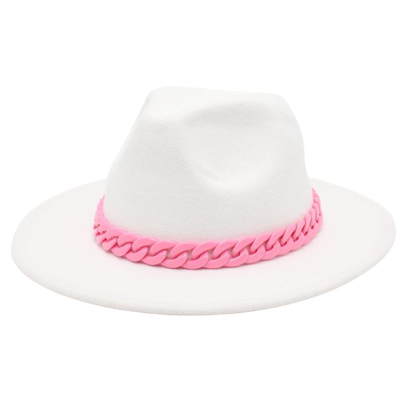 New Pink Acrylic Top Hat, Big Brim Jazz Hat, British Felt Hat, 26-Color Hat.