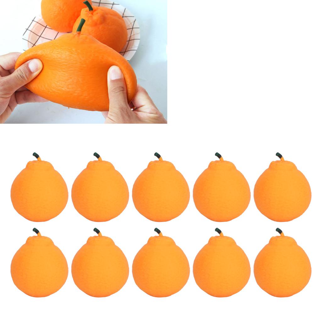 10pcs Squeeze Toys Lifelike Orange Squish Toys Cute Fruit Stress Relief Squishes Toy Interesting Decompression Toys