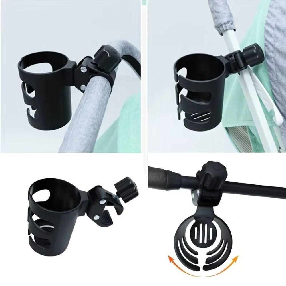 Tool-Free Install Baby Stroller Cup Rack 360°  Rotatable Water Bottle Organiser  Travel