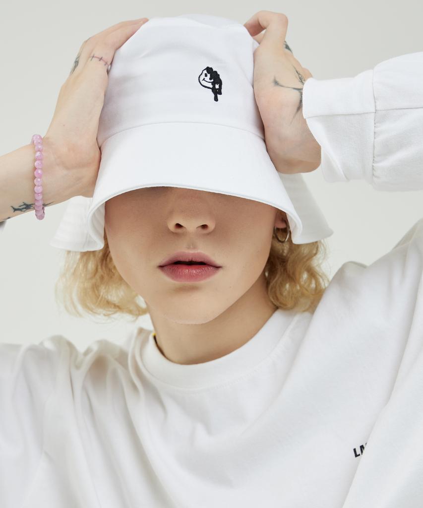 LMN3011 Marshmallow Bucket Hat - White