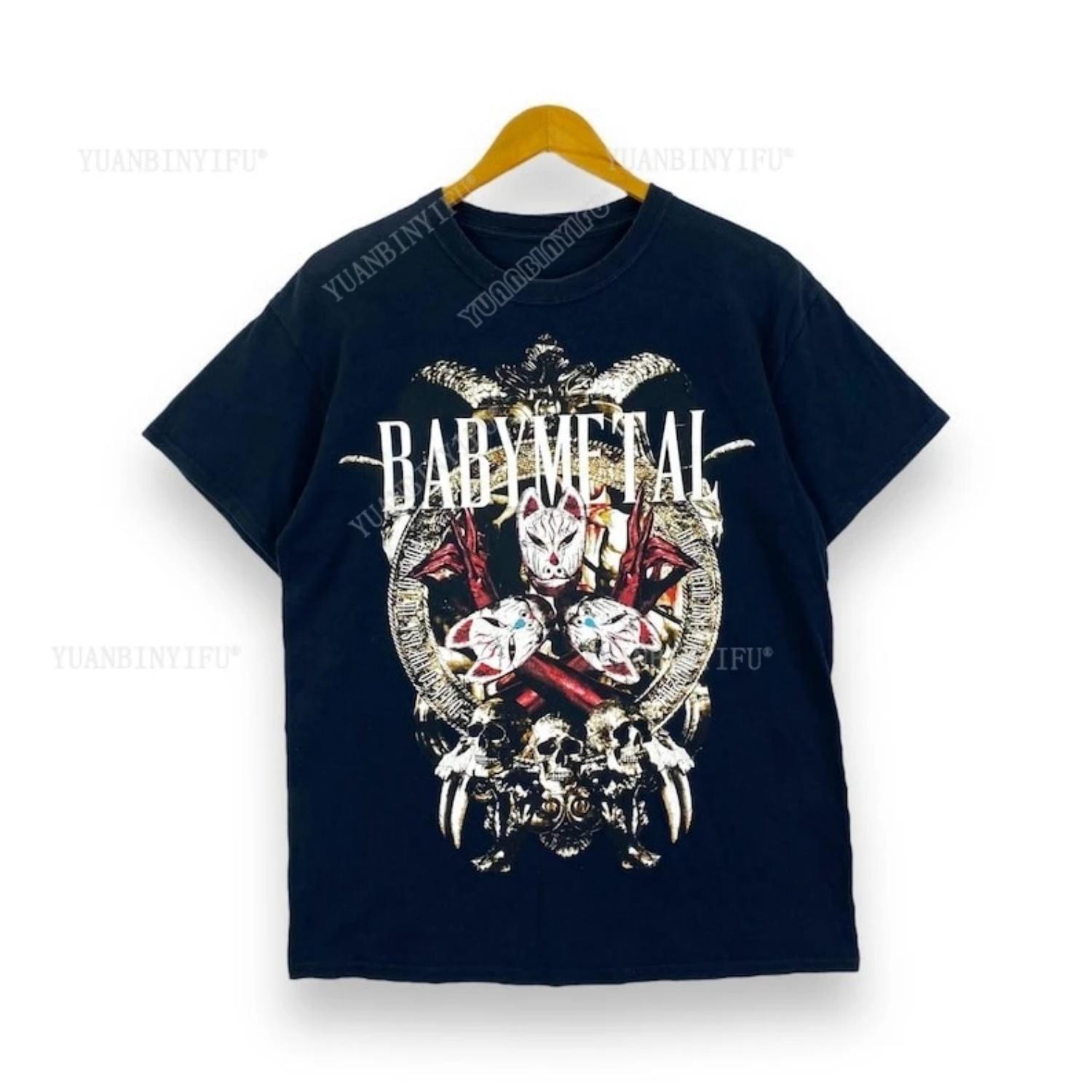 

Rare!! BABYMETAL Japanese Hardcore Band Tee Shirt Cotton Vintage Round Neck Hip Hop Men Women Streetwear Tees Short Sleeve S чёрный