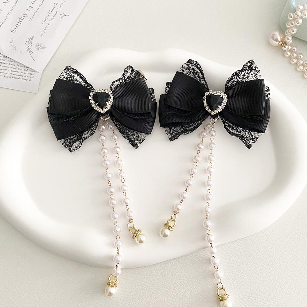 [1pair] Lolita cosplay Girl hairpin Bow barrette cute hair accessories japanese aesthetic hair clips y2k cute items for girls