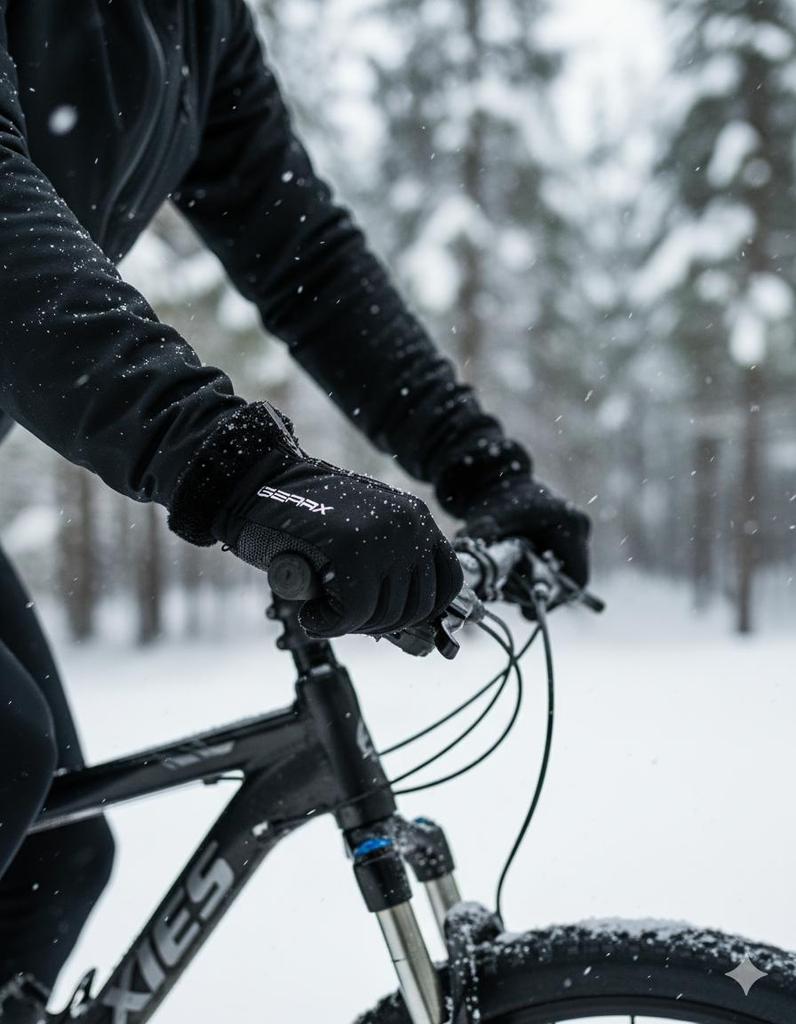 Bisiklet Eldivenleri Su Geçirmez Termal Kayak Kürk Manşetli Bisiklet Yelken Sürüş Çalışma Koşu Eldiveni