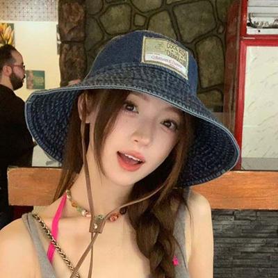 Sunshade Denim Bucket Hats Wide-Brimmed Sun Protection Basin Cap Soft Retro Fisherman Hat  Travel