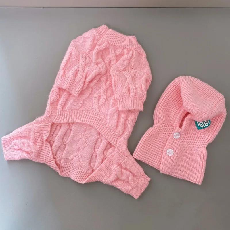 Hunde Winterkleidung Gestrickte Haustierkleidung und Mütze Für Kleine Mittelgroße Hunde Chihuahua Welpe Haustierpullover Yorkshire Reinrassiger Hundepullover