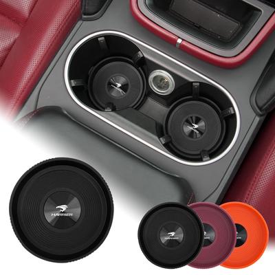 Car 3D Round Cup Mats for Car Drink Compatible with Harrier 80 Series and 60 Stylish Custom Interior Silicone with Premium Metal Car Convenient Car