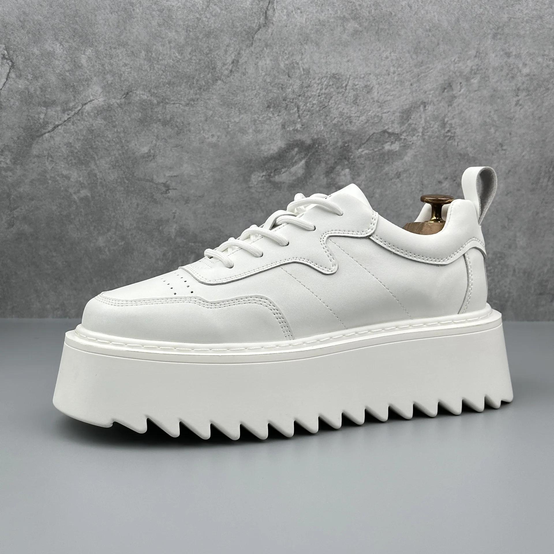 

New High Quality Men s Shoes Thick soled Height Increasing Casual Skateboarding Shoes for Youth Outdoor Running Sports Shoes 44 белый