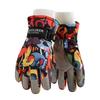 Kids Winter Ski Gloves Touchscreen Waterproof Warm Fleece Lined Cartoon Design Boys Girls Ages 7-12