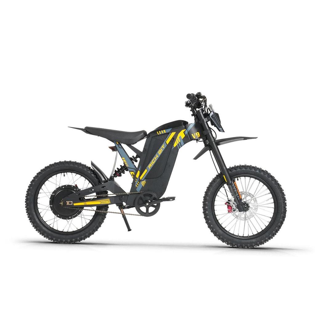 RICH BIT V9 Ultra Elektrisches Motorrad für Erwachsene 1500W Motor 48V 20Ah Akku Elektroroller mit dicken Reifen für Geländefahrten, Offroad und den Stadtverkehr