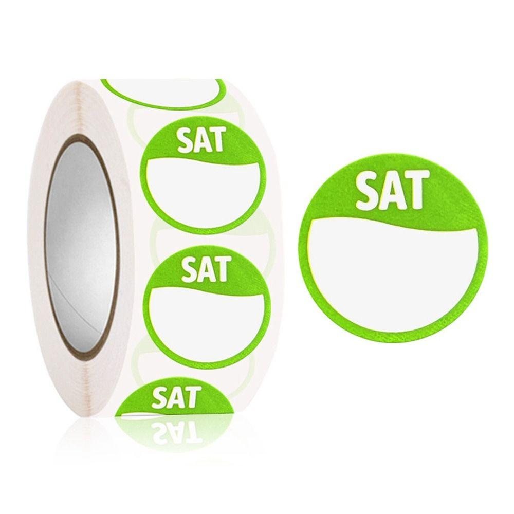New Paper Week Stickers 500 Pcs Self-Adhesive Date Stickers Food Containers Round Food Packaging Dots Label Kitchen