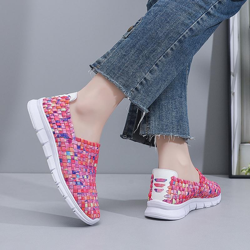 Fashion Summer Trendy Women's Shoes Soft Soled Braided Breathable Sneakers Flat Bottom Comfortable Fashion Casual Walking Shoes 36-41