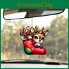 Christmas Reindeer Themed Socks Pattern Acrylic Pendant For Decoration Holiday