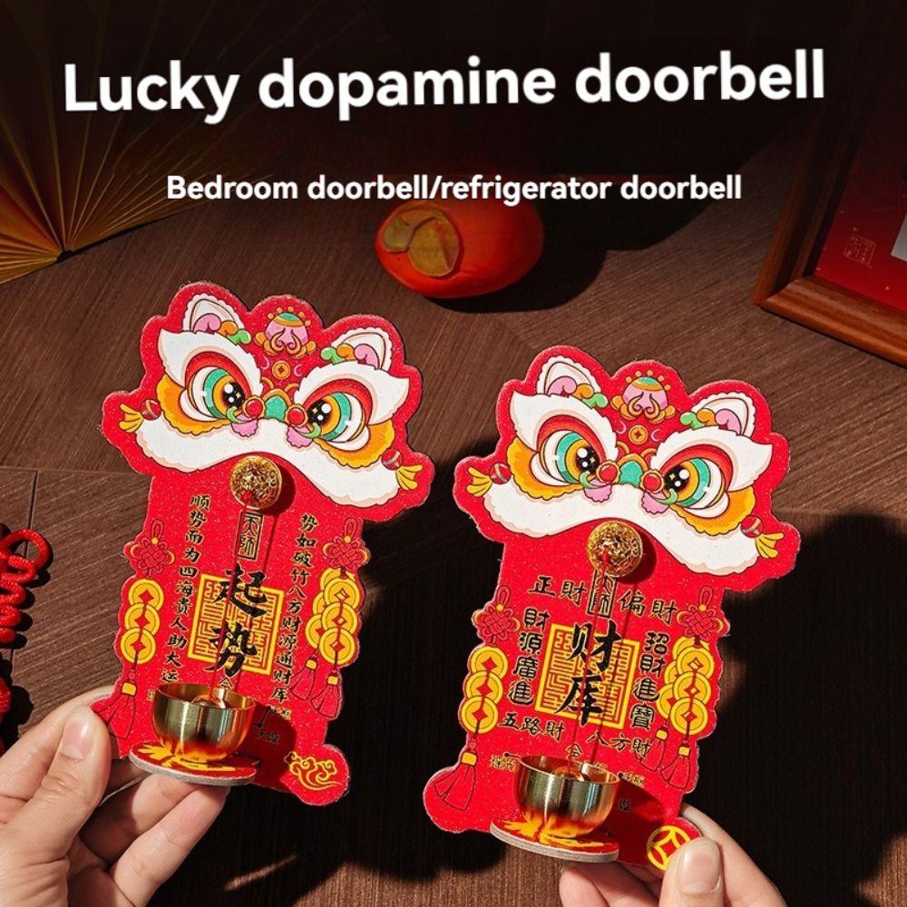 Dopamine Cartoon Lion Doorbell Magnetic Suction Chinese New Year Ornament  Home Ornament