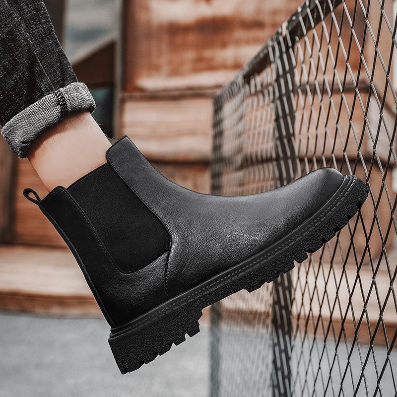 Übergröße Martin Stiefel Herbst/Winter Chelsea Lederstiefel Herrenstiefel Lederärmel Kurze Stiefel Schuhe