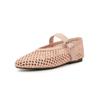 Fashion Summer Woven Hollow Out Flat Sole Single Shoes Comfortable Women Low Heel Commuting Studentsshoes Fashionable Handmade Sandal 45