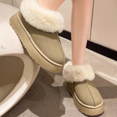 Non Slip Plush Snow Boots Woman Thick Bottom Warm Cotton Shoes Platform Botas Mujer Faux Fur Winter Boots for Women