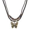 Handwoven Vintage Butterfly Necklace Bohemian Exotic Beaded Stacked Collarbone Chain Woman