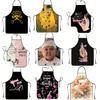 Waterproof Sleeveless Apron With Unique Print For Barbecuing And Creative Styling