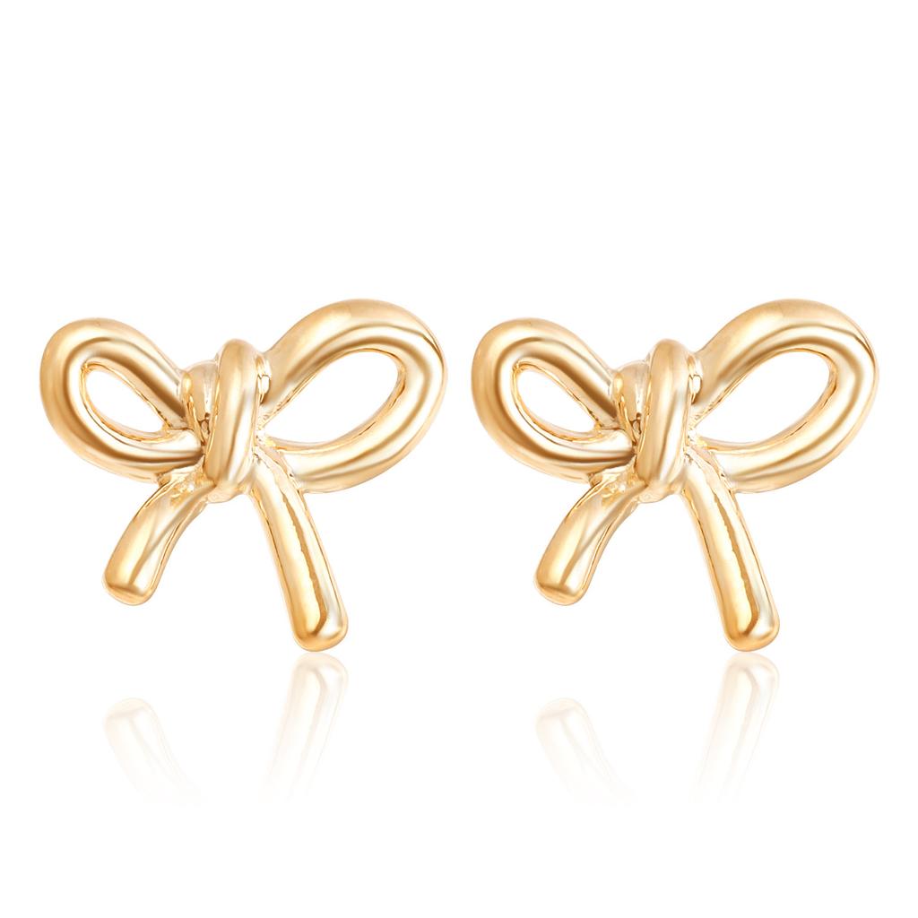 Cross-Border Jewelry, Amazon Temperament Super Fairy Bow Earrings Women, Geometric Stud Earrings Trendy Versatile Earrings