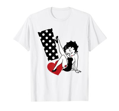 Betty Boop Polka Dot Exclamation Mark Heart T-Shirt