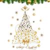 Gold Christmas Tree Decorative Glass Sticker Christmas Tree Window Clings Stickers Christmas Decals Home Party Decorations