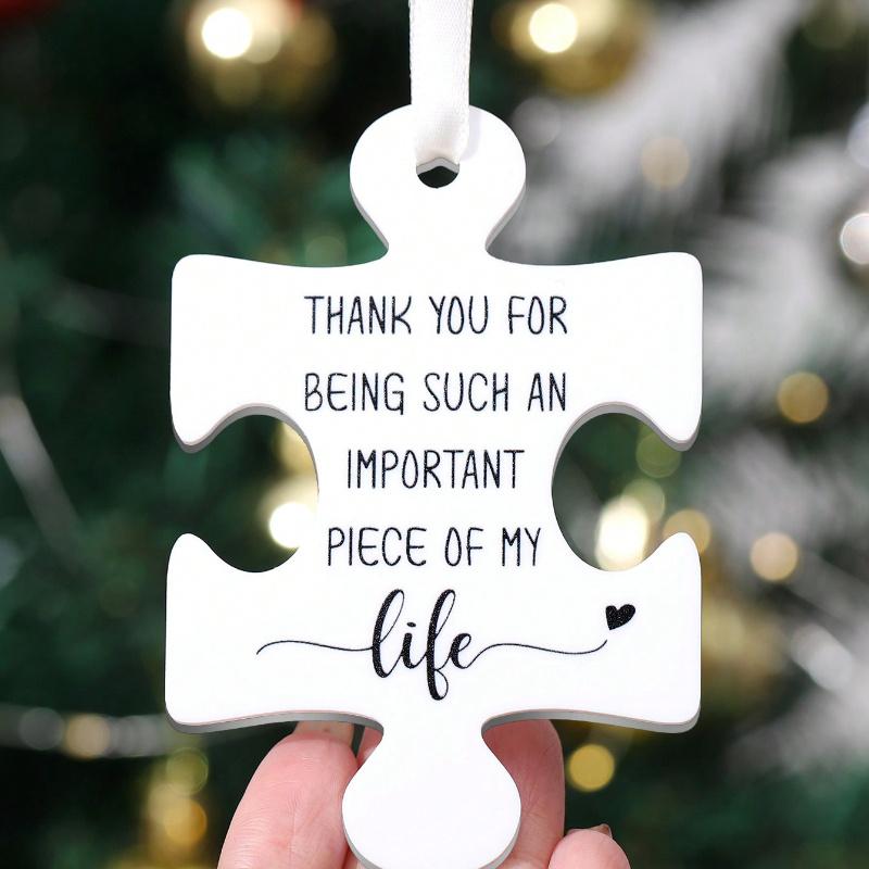 Teacher Ornament, Teacher Gift, Thank You for Being Such An Important Piece of My Life, Tree Hanging Ornament, Home Decor, Room Decor