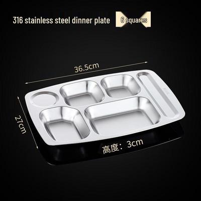 Zhebu 316 Stainless Steel Divided Canteen Tray